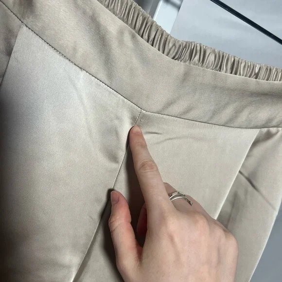 Drew Eva Satin Pants in Taupe